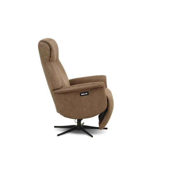 Tristan recliner stol, m. 2 motorer, vippefunktion, fodskammel og armln - mandel micro lder bull