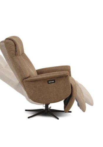Tristan recliner stol, m. 2 motorer, vippefunktion, fodskammel og armln - mandel micro lder bull