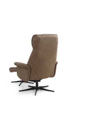 Tristan lnestol, m. fodskammel, vippefunktion, armln - mandel micro lder bull og sort metal