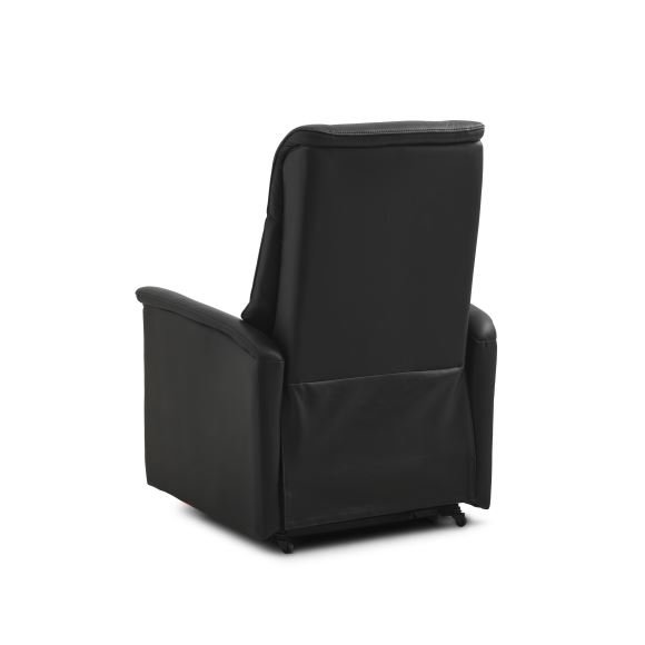Max recliner stol, m. 2 motorer, sdelft, vippefunktion, fodskammel og armln - sort lder/PVC