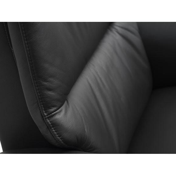 Max recliner stol, m. 2 motorer, sdelft, vippefunktion, fodskammel og armln - sort lder/PVC