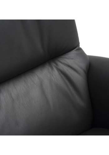 Max recliner stol, m. 2 motorer, sdelft, vippefunktion, fodskammel og armln - sort lder/PVC