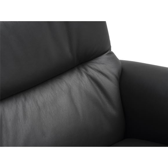 Max recliner stol, m. 2 motorer, sdelft, vippefunktion, fodskammel og armln - sort lder/PVC