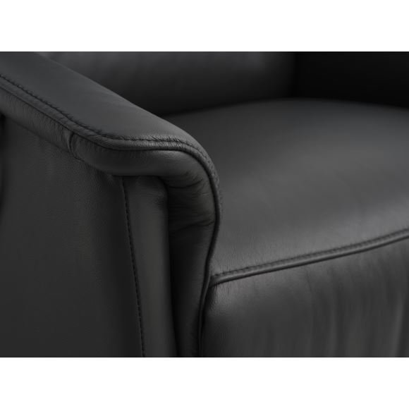 Max recliner stol, m. 2 motorer, sdelft, vippefunktion, fodskammel og armln - sort lder/PVC