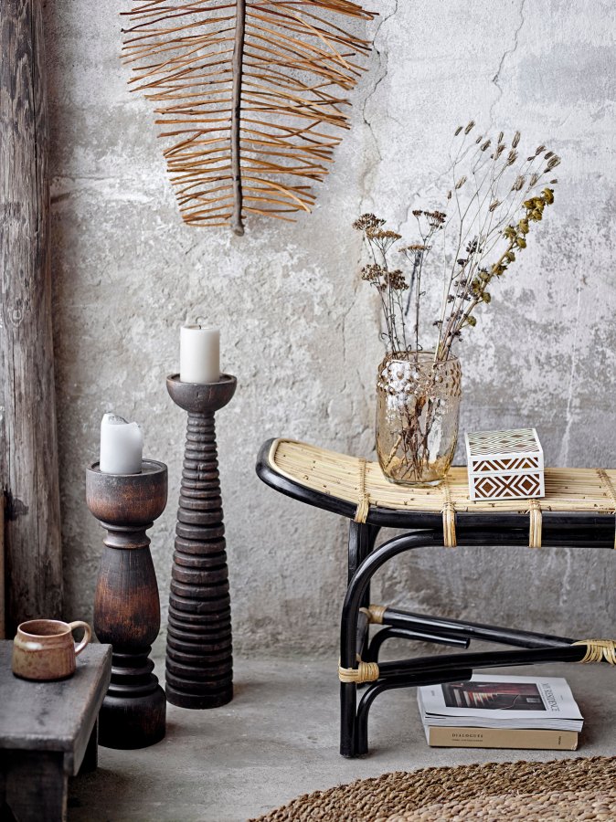 BLOOMINGVILLE Thore Piedestal Lysestage, Brun, Mango