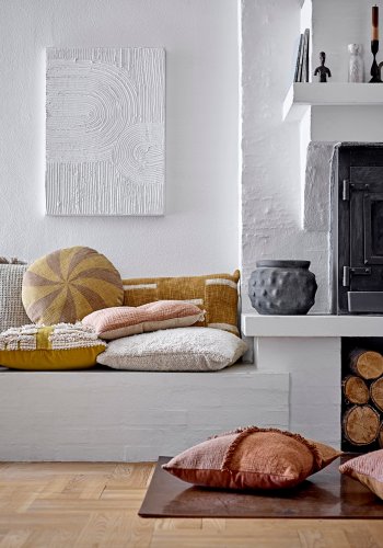 BLOOMINGVILLE Cea Pude, Gul, Bomuld W: 45cm, L: 45cm