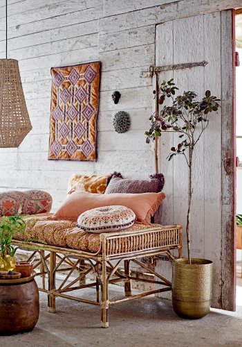 BLOOMINGVILLE Efie Pude, Brun, Bomuld W: 35cm, L: 70cm