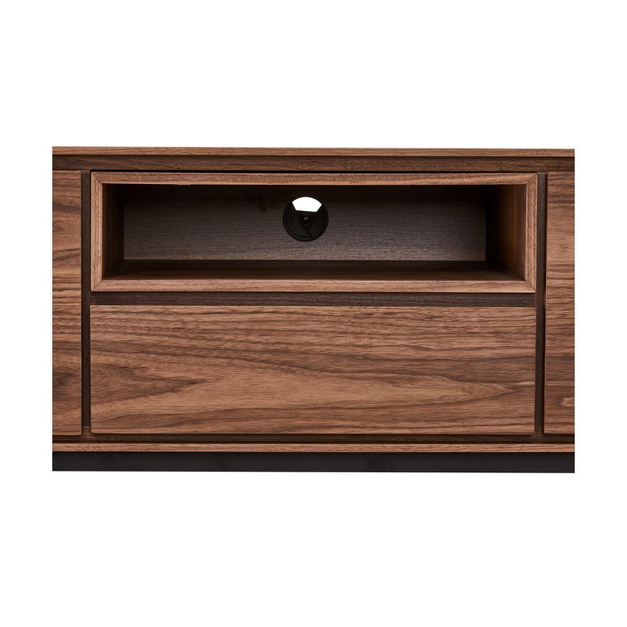 Tokyo TV-bord, m. 2 lger og 1 skuffe - brun valnd (160x45)