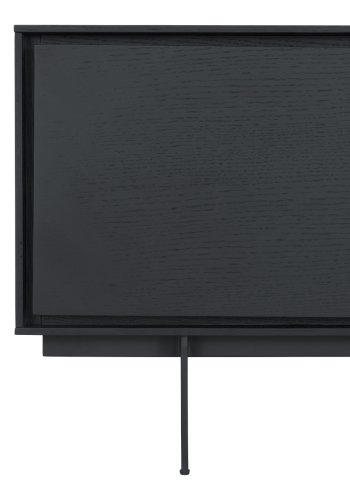 Tokyo TV-bord, m. 2 lger, 1 skuffe og 1 bent rum - sort egefinér og metal (160x45)