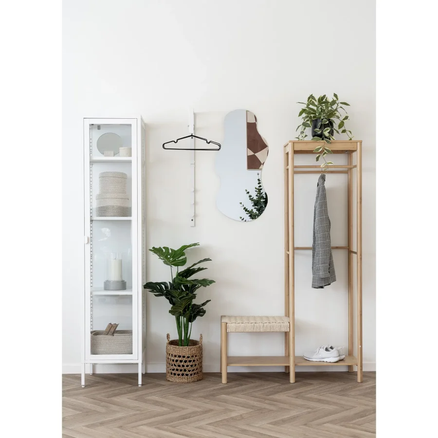 HOUSE NORDIC Ember tjstativ, m. naturflettet bnk, 1 bjlestang og 1 hylde - natur bambus