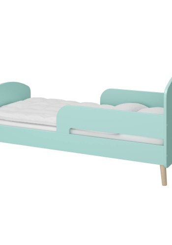 STEENS Gaia juniorseng, m. lameller - mintgrn MDF og natur eg (70x140)