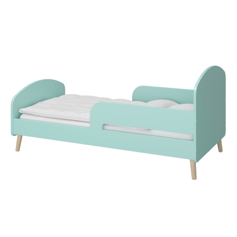 STEENS Gaia juniorseng, m. lameller - mintgrn MDF og natur eg (70x140)