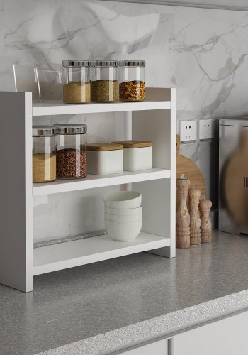 NORDVÄRK Cosmic kkkenhylde, m. 3 hylder - hvid melamin