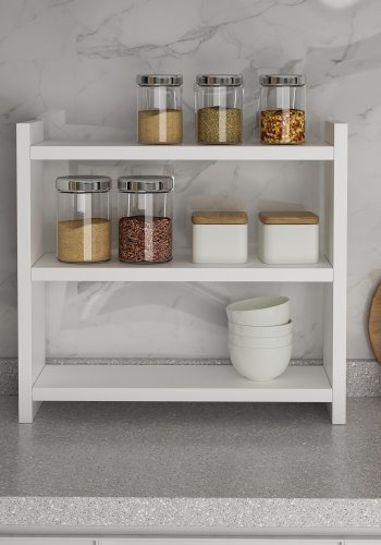 NORDVÄRK Cosmic kkkenhylde, m. 3 hylder - hvid melamin