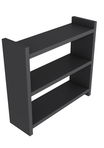 NORDVÄRK Cosmic kkkenhylde, m. 3 hylder - antracitgr melamin