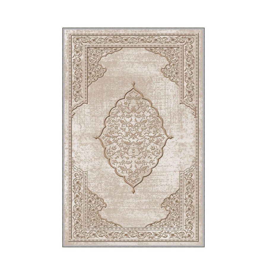 TEPPI EEXFAB621 gulvtppe, m. mnster, rektangulr - multifarvet polyester (120x180)