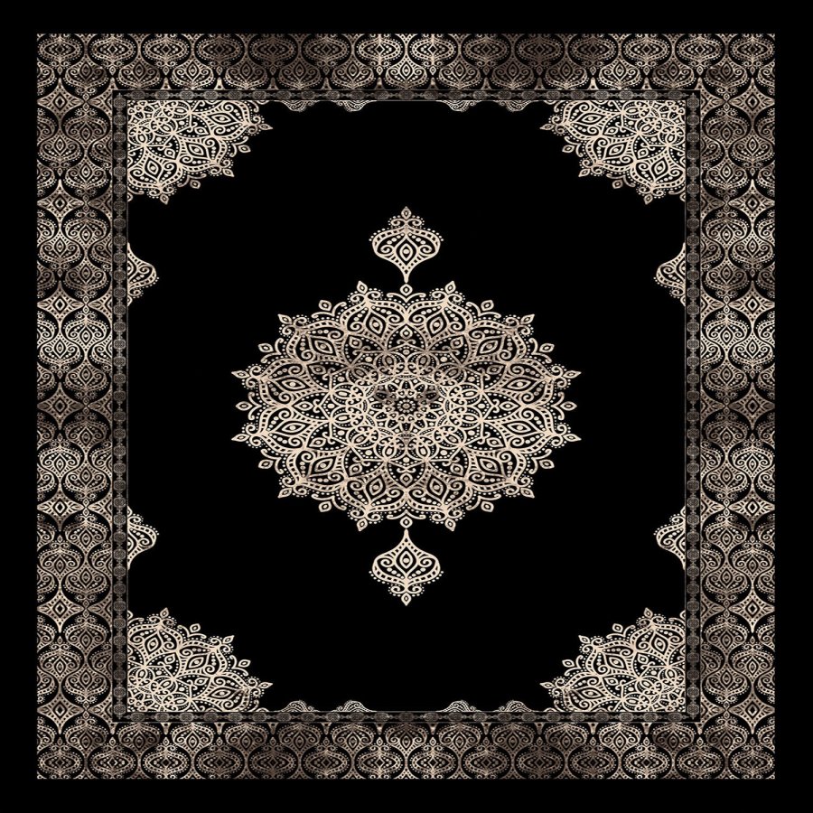 TEPPI EEXFAB649 gulvtppe, m. mnster, rektangulr - multifarvet polyester (120x180)