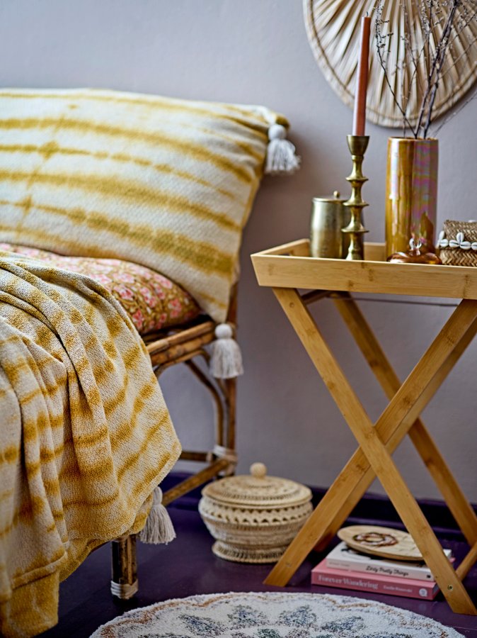 BLOOMINGVILLE Decia Pude, Gul, Genanvendt Bomuld W: 85cm, L: 50cm