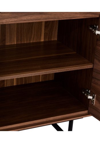 Tokyo vitrineskab, m. 4 lger og skuffe - brun valnd