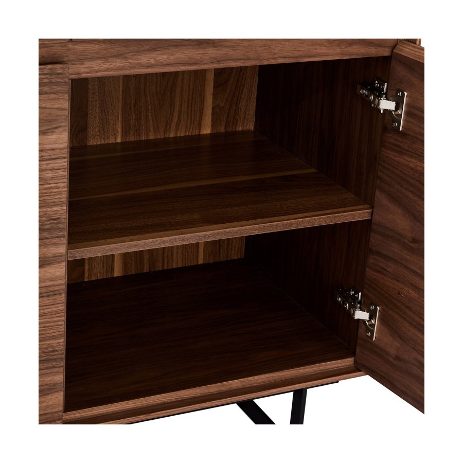 Tokyo vitrineskab, m. 4 lger og skuffe - brun valnd