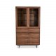 Tokyo vitrineskab, m. 4 lger og skuffe - brun valnd