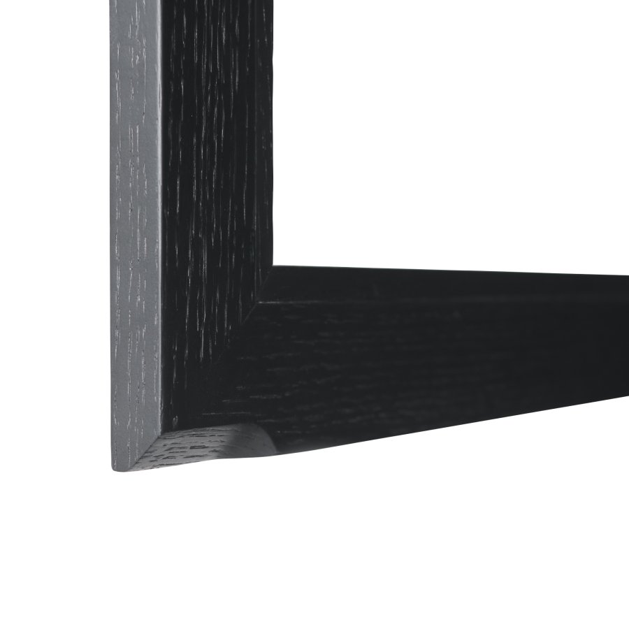 Tokyo vitrineskab, m. 4 lger, 2 skuffer, hylder, LED lys -  glas, sort egefinér og metal