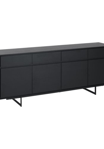 Tokyo sknk Stor, m. 4 lger, 4 skuffer og 4 hylder - sort egefinér og metal