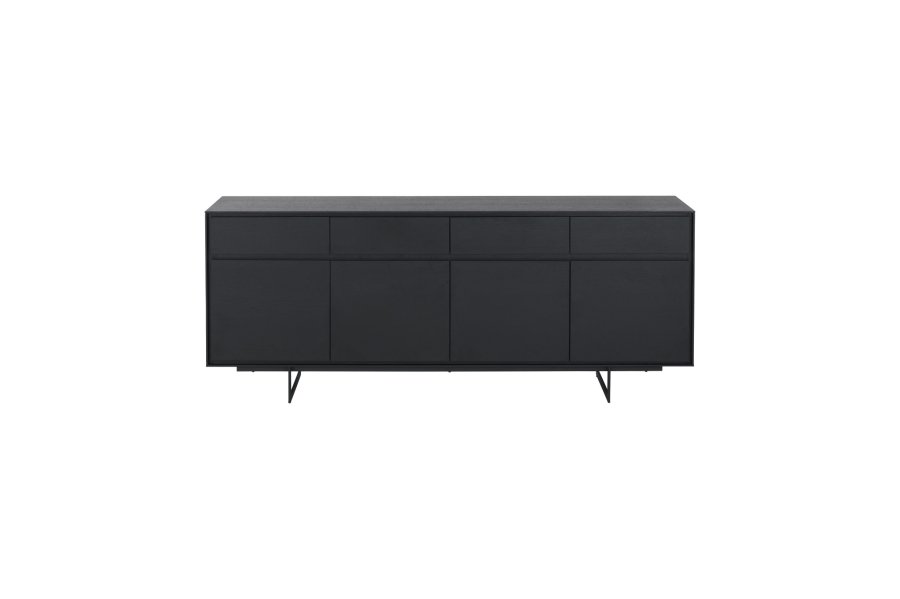 Tokyo sknk Stor, m. 4 lger, 4 skuffer og 4 hylder - sort egefinér og metal