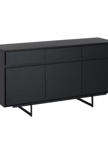 Tokyo sknk Lille, m. 3 lger, 3 skuffer og 3 hylder - sort egefinér og metal