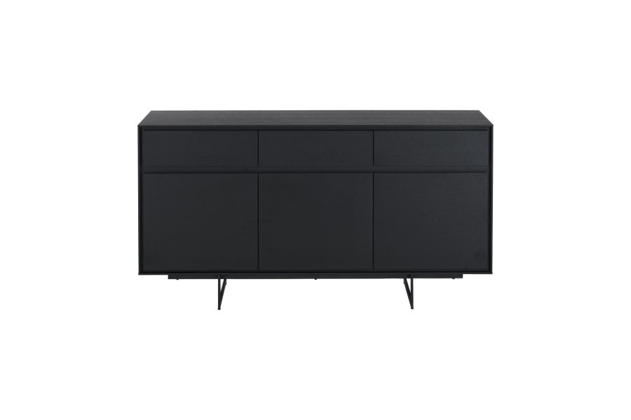 Tokyo sknk Lille, m. 3 lger, 3 skuffer og 3 hylder - sort egefinér og metal