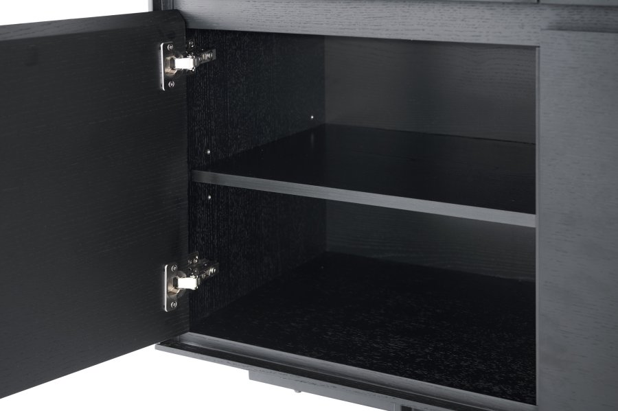 Tokyo sknk Lille, m. 3 lger, 3 skuffer og 3 hylder - sort egefinér og metal