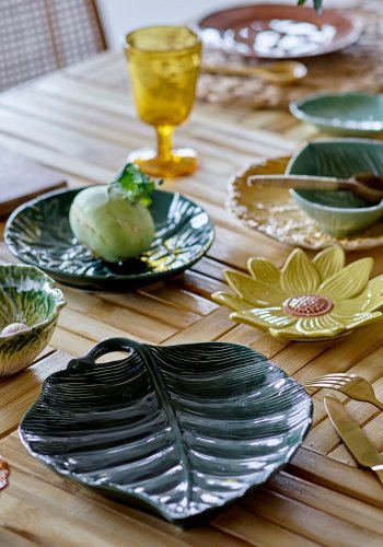 BLOOMINGVILLE Savanna Tallerken, Grn, Stentj W: 15cm, H: 5cm, L: 15cm