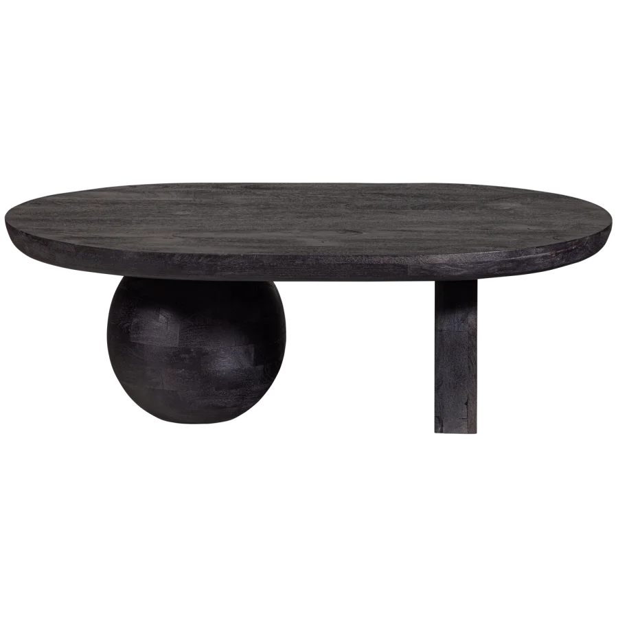 WOOOD Steppe sofabord, oval - sort mangotr� (110x72)