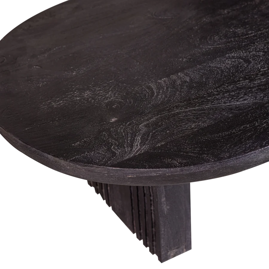WOOOD Steppe sofabord, oval - sort mangotr� (110x72)