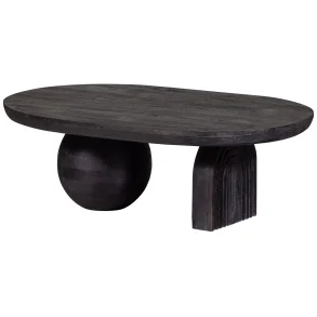WOOOD Steppe sofabord, oval - sort mangotr� (110x72)