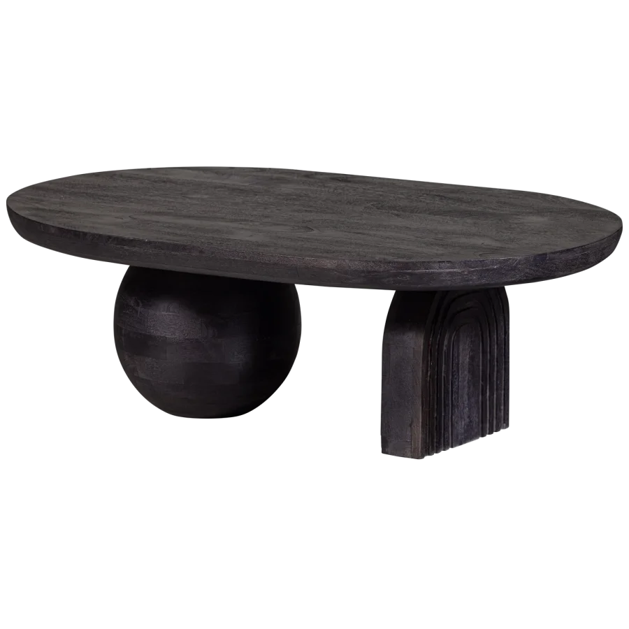 WOOOD Steppe sofabord, oval - sort mangotr� (110x72)
