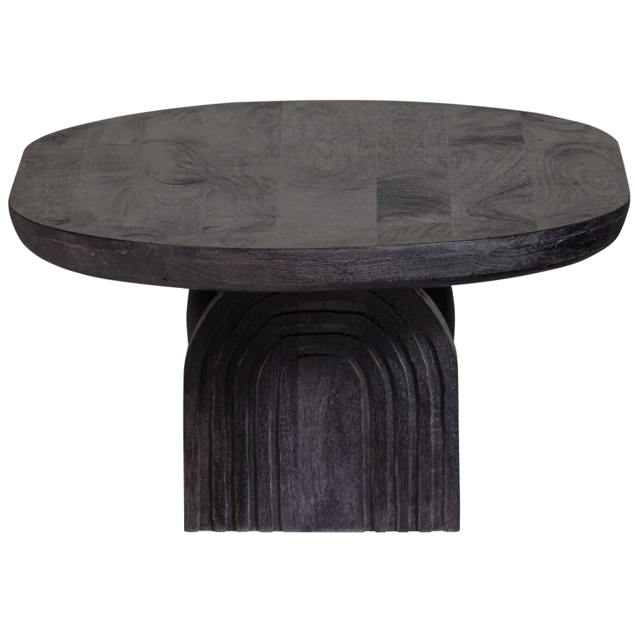 WOOOD Steppe sofabord, oval - sort mangotr� (110x72)