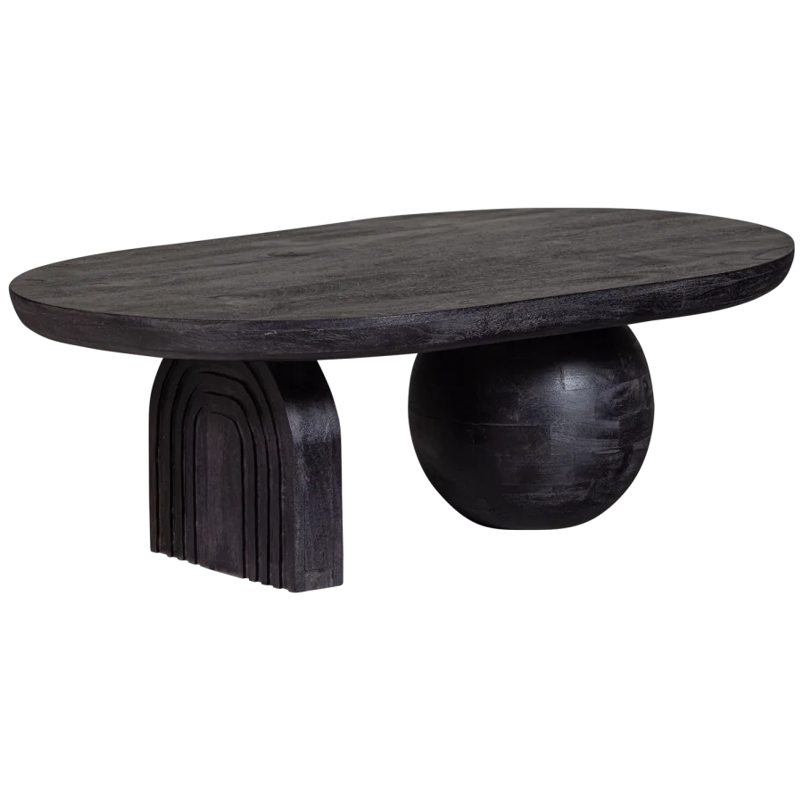 WOOOD Steppe sofabord, oval - sort mangotr� (110x72)
