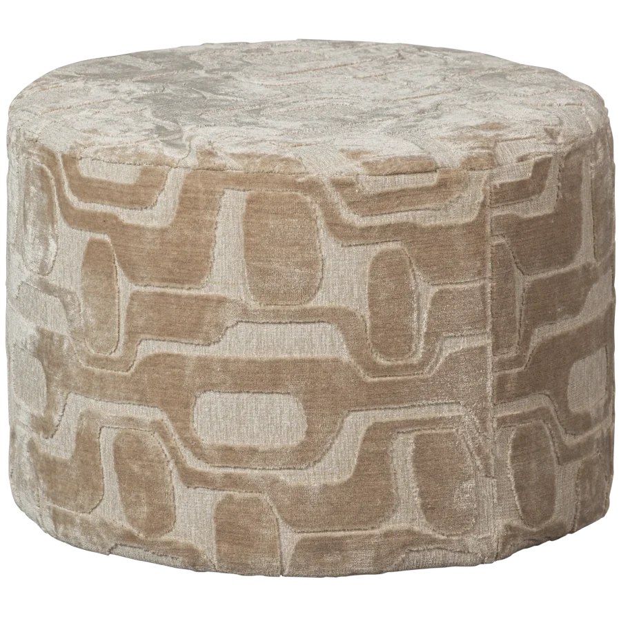 WOOOD Yago puf, rund - natur m�nster stof (�60x43)