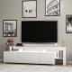 NORDVÄRK Beliz TV-bord, m. PVC-kantbnd LED-lys - hvid melamin (192x37)
