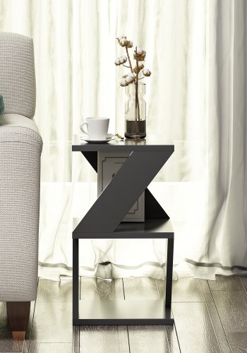 NORDVÄRK Albeni sidebord, m. hylde - antracitgr melamin (30x30)