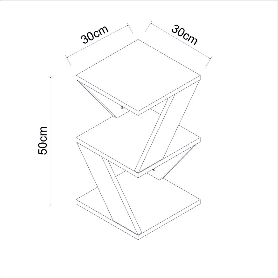 NORDVÄRK Albeni sidebord, m. hylde - antracitgr melamin (30x30)