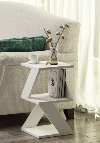 NORDVÄRK Albeni sidebord, m. hylde - hvid melamin (30x30)