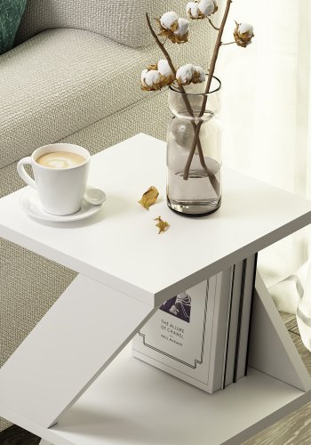 NORDVÄRK Albeni sidebord, m. hylde - hvid melamin (30x30)