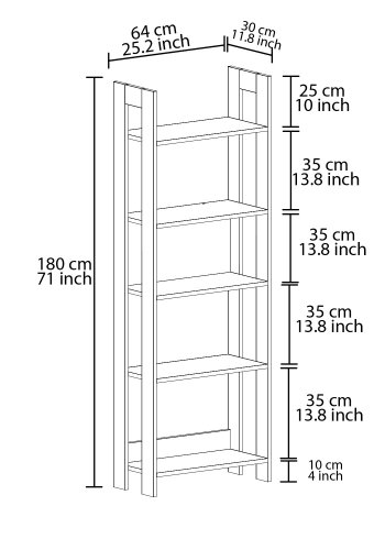 FUNZI LIVING Country bogreol - gr melamin