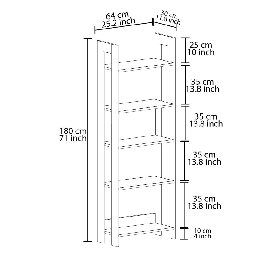FUNZI LIVING Country bogreol - gr melamin