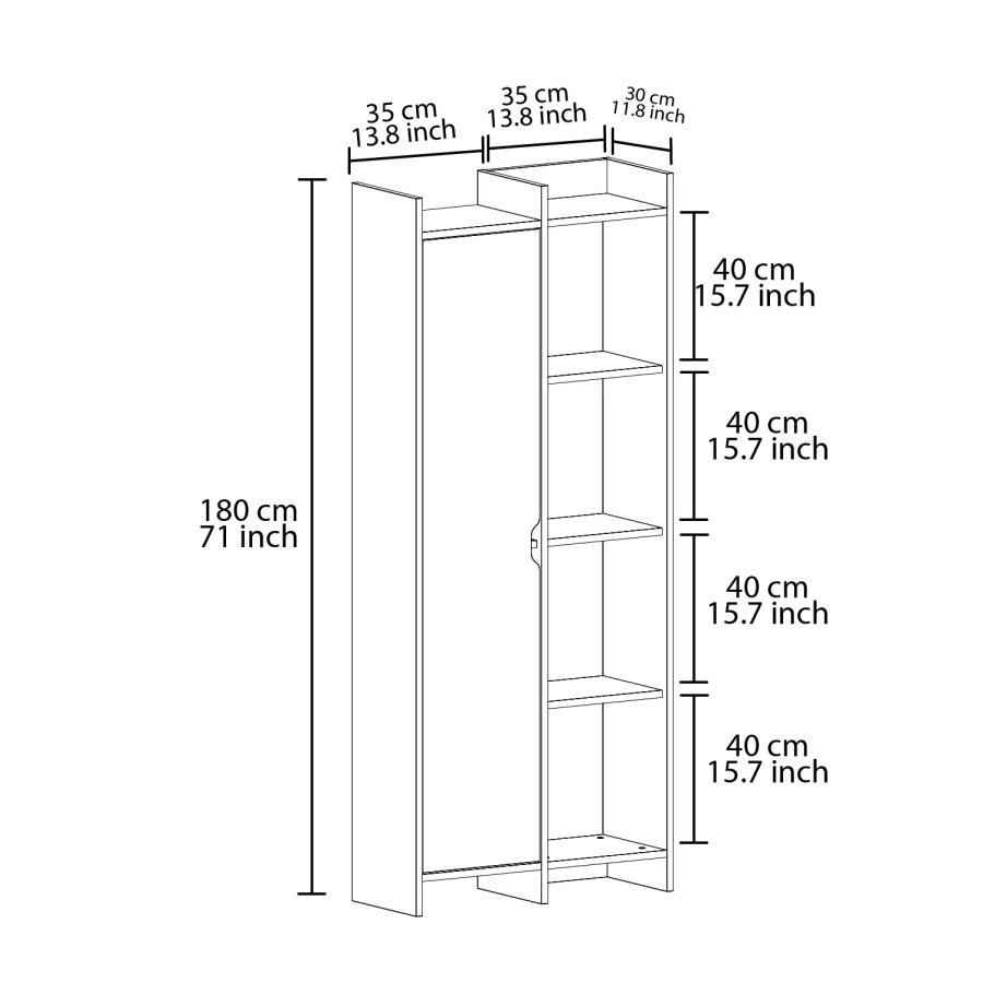FUNZI LIVING Offer bogreol, m. 1 lge - eg melamin
