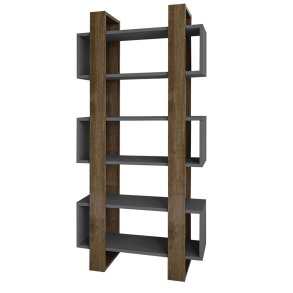 FUNZI LIVING Milano bogreol - valnd og antracitgr melamin