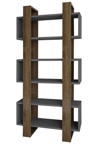 FUNZI LIVING Milano bogreol - valnd og antracitgr melamin