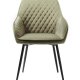 Milton spisebordsstol, m. armln - olivengrn fljl og sort metal